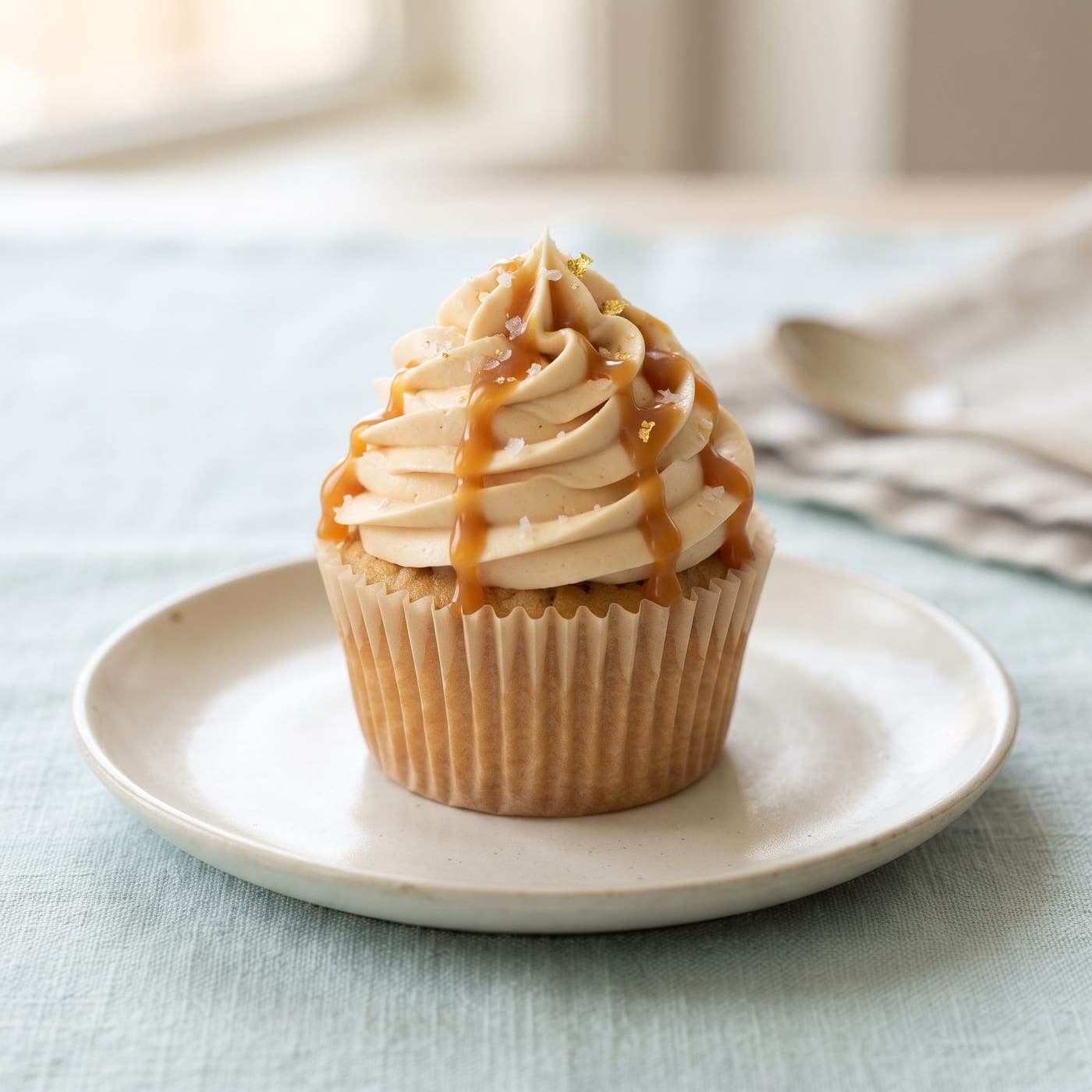 Nut-Free Caramel Drizzle Cupcakes