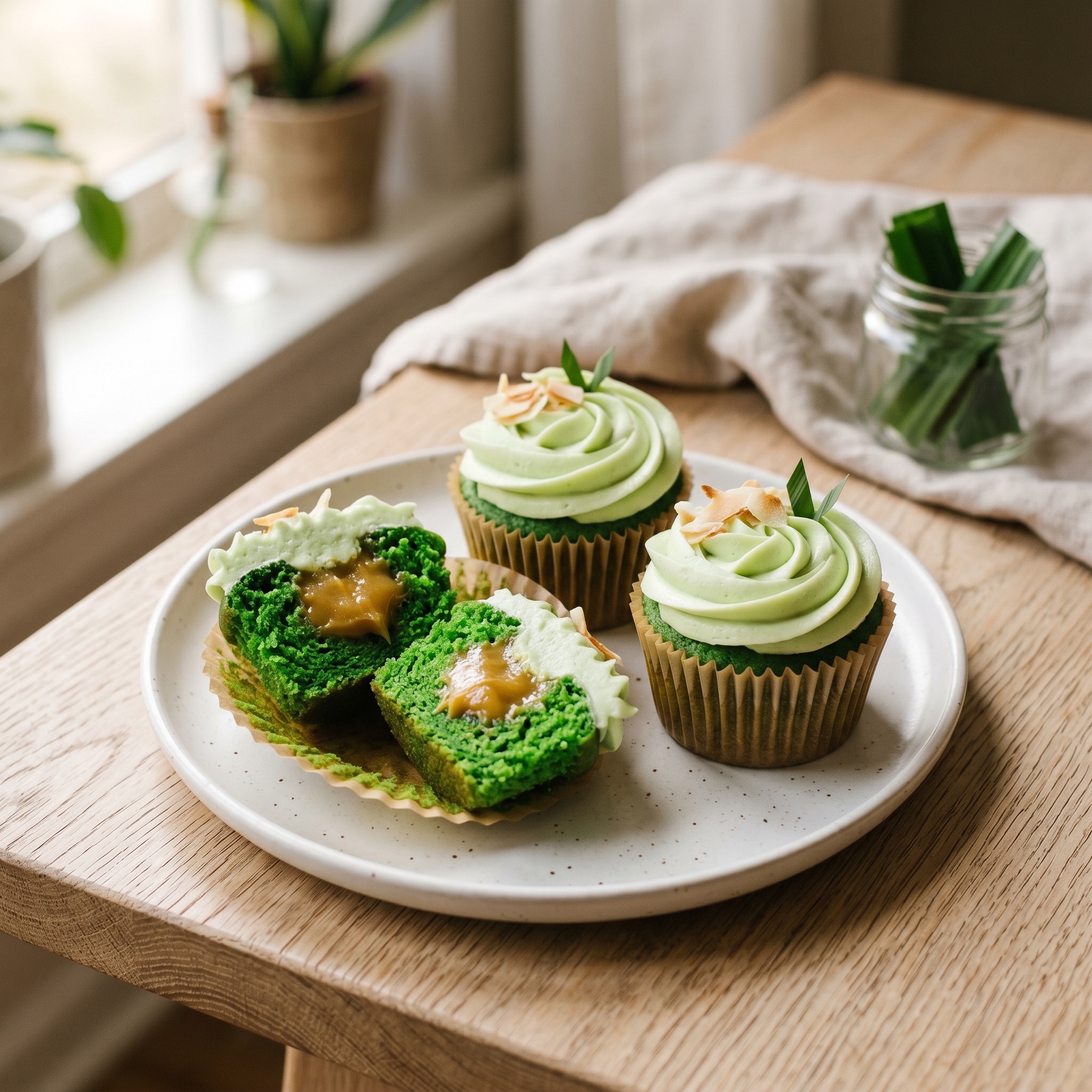Pandan Kaya Cupcakes