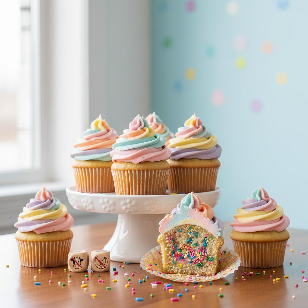 Vegan Rainbow Surprise Cupcakes